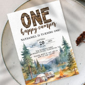Een Gelukkige Camper Rustieke 1e Verjaardag Kaart
