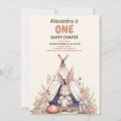 Een Gelukkige Camper Rustieke 1e Verjaardag Kaart (Voorkant)