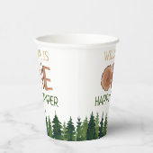 Een gelukkige Camper Rustieke 1e Verjaardag Naam Papieren Bekers (Rechts)