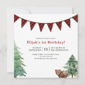 Een gelukkige Camper Rustieke 1e Verjaardagsfeest Kaart (Achterkant)