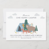 Eén gelukkige camper verjaardag Uitnodiging (Voorkant)