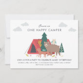 Eén gelukkige camper verjaardag Uitnodiging (Voorkant)