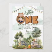 Een gelukkige Camper Verjaardag Uitnodiging met Fo (Voorkant)