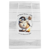 Een gelukkige camper vogel | Rustieke Camping Verj Medium Cadeauzakje