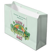 Een gelukkige dag Retro Typografie Verjaardag Groot Cadeauzakje (Voorkant Gekanteld)