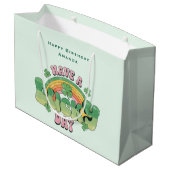 Een gelukkige dag Retro Typografie Verjaardag Groot Cadeauzakje (Achterkant Gekanteld)