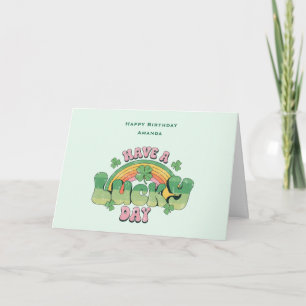 Een gelukkige dag Retro Typografie Verjaardag Kaart