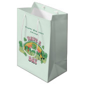 Een gelukkige dag Retro Typografie Verjaardag Medium Cadeauzakje (Voorkant Gekanteld)