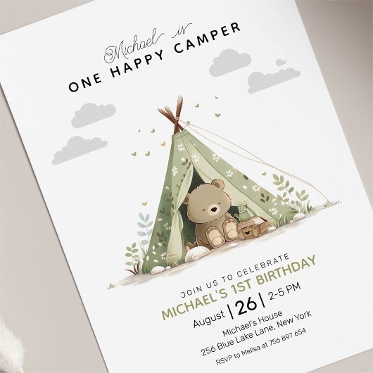 Een gelukkige dag van de Eerste verjaardag van Cam Kaart