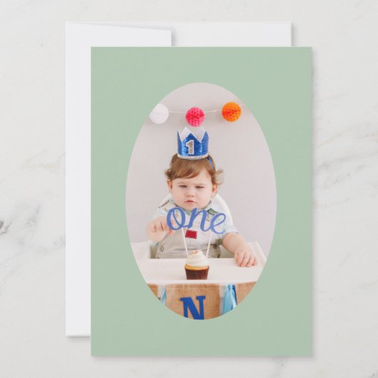 Een gelukkige Duck Mallard Green Preppy Stripe Fot Kaart (Achterkant)