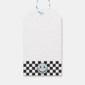 Een gelukkige Dude Blue Emoji-verjaardag Cadeaulabel (Achterkant)