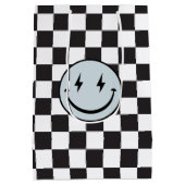 Een gelukkige Dude Blue Emoji-verjaardag Medium Cadeauzakje (Achterkant)