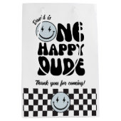 Een gelukkige Dude Blue Emoji-verjaardag Medium Cadeauzakje (Voorkant)