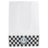 Een gelukkige Dude Blue Emoji-verjaardag Medium Cadeauzakje (Achterkant)