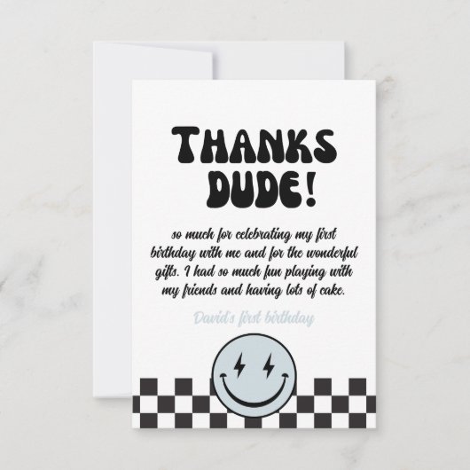 Een gelukkige Dude Blue Photo Verjaardag Bedankkaart (Voorkant)