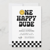Een gelukkige Dude Checker Gelukkig Gezicht 1e Ver Kaart (Voorkant)