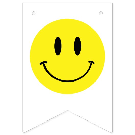 Een Gelukkige Dude/Gal 1e Verjaardag Gele Smiley Vlaggetjes (Eerste vlag)
