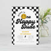 Een gelukkige Dude Rad Boy 1e verjaardag Kaart (Staand voorkant)