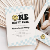 Een gelukkige Dude Smiley Checker 1e verjaardag Kaart