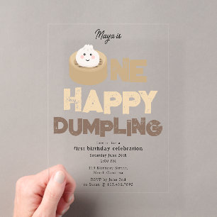 Eén gelukkige dumpling uitnodiging 1e Eerste verj