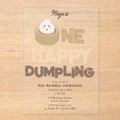 Eén gelukkige dumpling uitnodiging 1e Eerste verj (Voorkant)