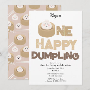 Eén gelukkige dumpling uitnodiging 1e Eerste verj