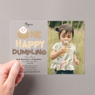 Eén gelukkige dumpling uitnodiging 1e verjaardag f