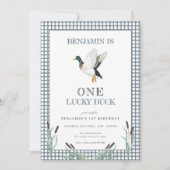 Een gelukkige eend 1e verjaardag uitnodiging (Voorkant)