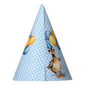 Een gelukkige eend blauwe gingham verjaardag gedru feesthoedjes (Achterkant)