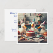 Een gelukkige eend, eend verjaardagsuitnodiging kaart (Voorkant / Achterkant)