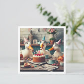 Een gelukkige eend, eend verjaardagsuitnodiging kaart (Staand voorkant)