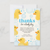 Een gelukkige eend eerste verjaardag bedankkaart (Voorkant)