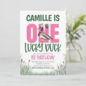 EEN gelukkige eend eerste verjaardag Kaart (Staand voorkant)
