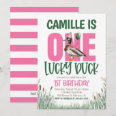 EEN gelukkige eend eerste verjaardag Kaart (Voorkant / Achterkant)