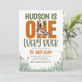 EEN gelukkige eend eerste verjaardag Kaart (Staand voorkant)