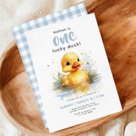 Een gelukkige eend eerste verjaardag uitnodiging