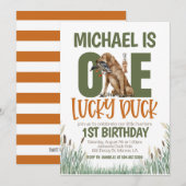 EEN gelukkige eend jacht eerste verjaardag Kaart (Voorkant / Achterkant)