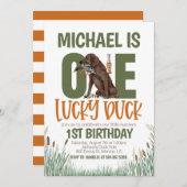 EEN gelukkige eend jacht eerste verjaardag Kaart (Voorkant / Achterkant)