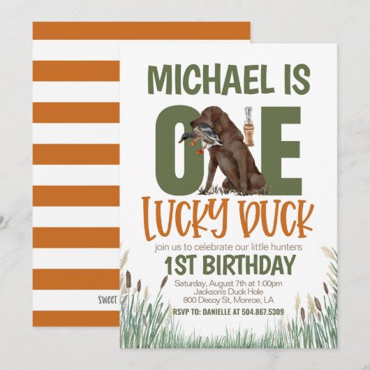 EEN gelukkige eend jacht eerste verjaardag Kaart (Voorkant / Achterkant)
