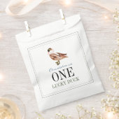 Een gelukkige eend jongen 1e verjaardag bedankzakje (Geknipt)