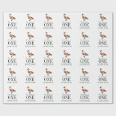 Een gelukkige eend klassieke jongen 1e verjaardag cadeaupapier (Vlak)