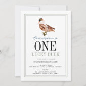 Een gelukkige eend klassieke jongen 1e verjaardag kaart (Voorkant)