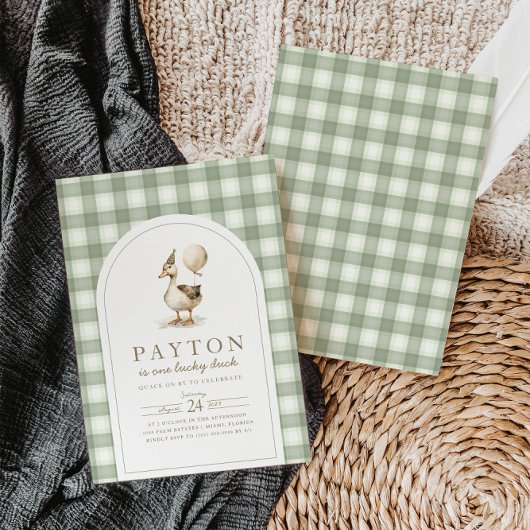 Een gelukkige eend uitnodiging, Duck verjaardagsfe Kaart