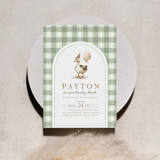 Een gelukkige eend uitnodiging, Duck verjaardagsfe Kaart