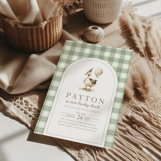 Een gelukkige eend uitnodiging, Duck verjaardagsfe Kaart