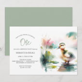 Een gelukkige eend verjaardag uitnodigingen voor k (Voorkant / Achterkant)