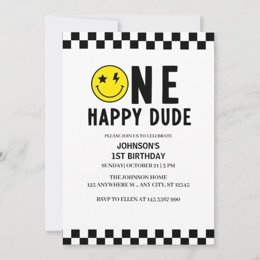 Een gelukkige Eerste verjaardag van de Kerel Kaart (Voorkant)