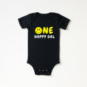 Een Gelukkige Gal 1e Verjaardag Gele Smiley Romper
