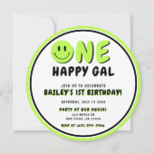 Een Gelukkige Gal 1e Verjaardag Smiley Gezicht Kaart (Voorkant)