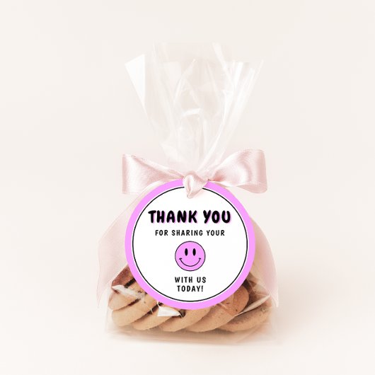 Een gelukkige Gal/Dude Paarse Smiley dank u Bedankjes Labels